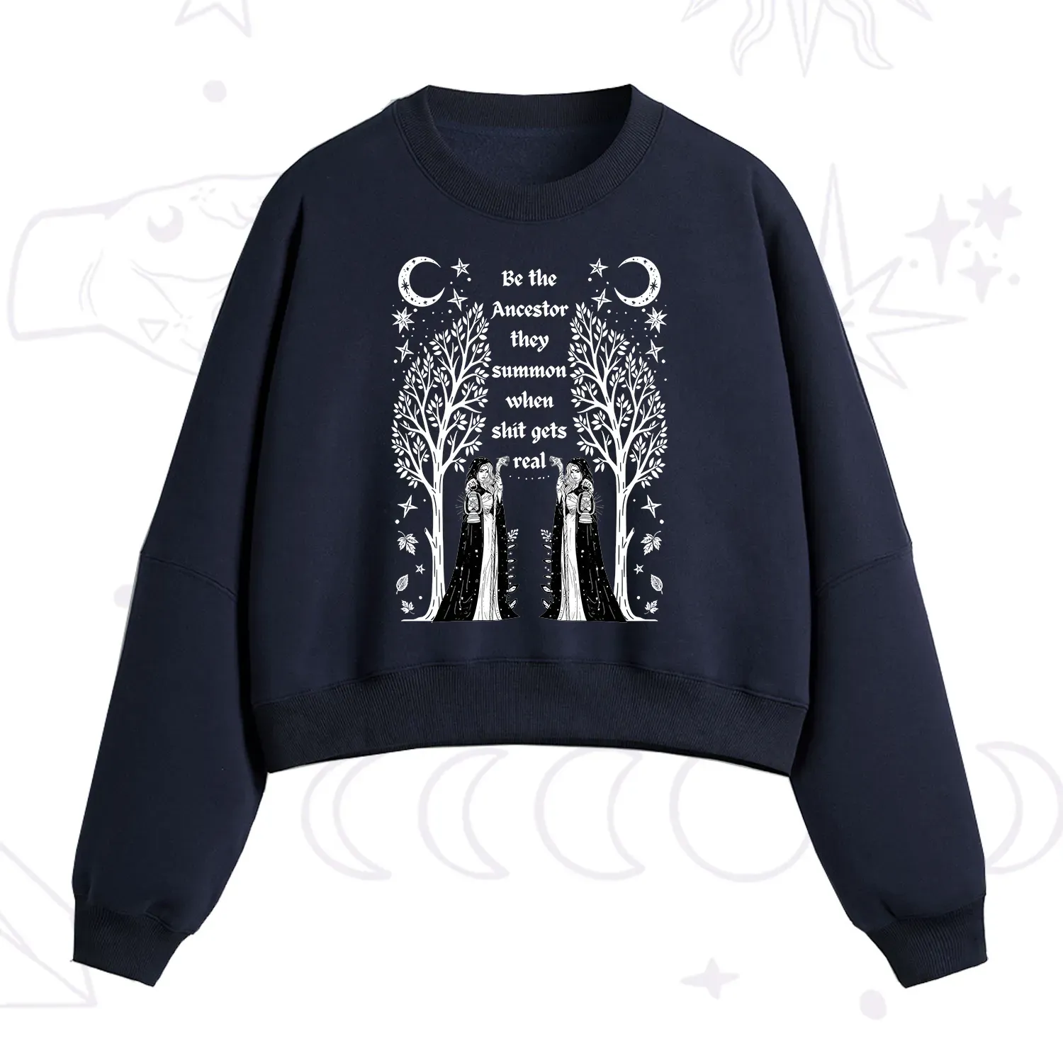 Purplehecate Be The Ancestor They Summon When Shit Gets Real Fleece Cropped Sweatshirt