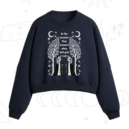 Purplehecate Be The Ancestor They Summon When Shit Gets Real Fleece Cropped Sweatshirt