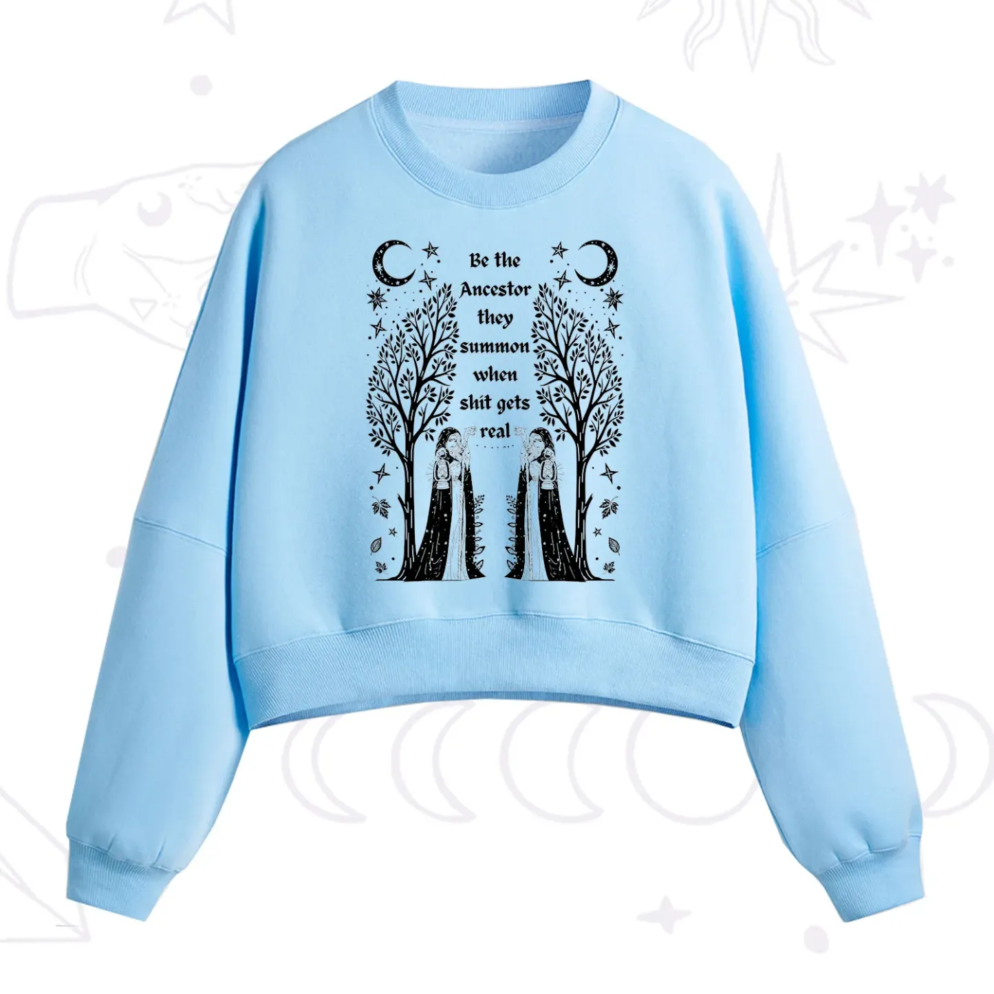Purplehecate Be The Ancestor They Summon When Shit Gets Real Fleece Cropped Sweatshirt