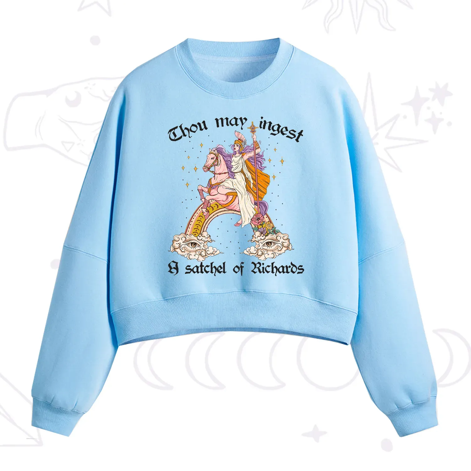 Purplehecate Thou may ingest a satchel of Richards Fleece Cropped Sweatshirt