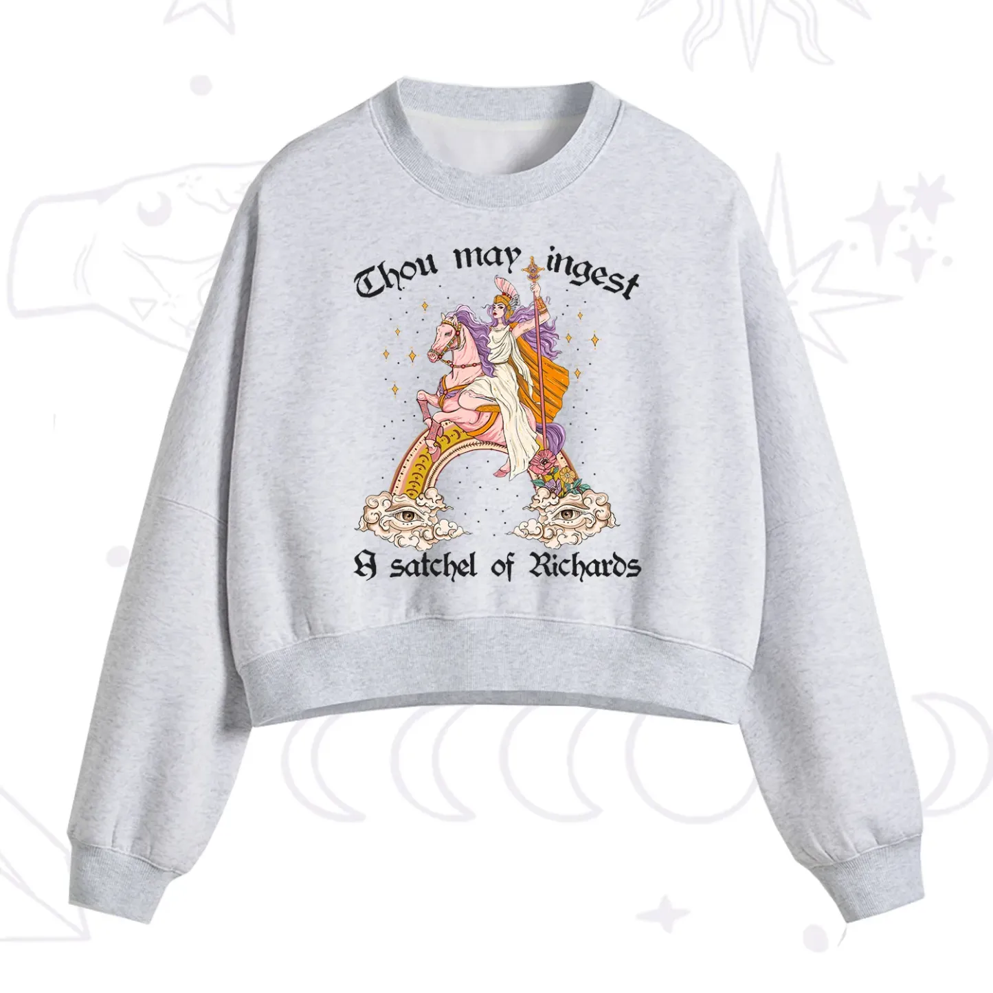 Purplehecate Thou may ingest a satchel of Richards Fleece Cropped Sweatshirt