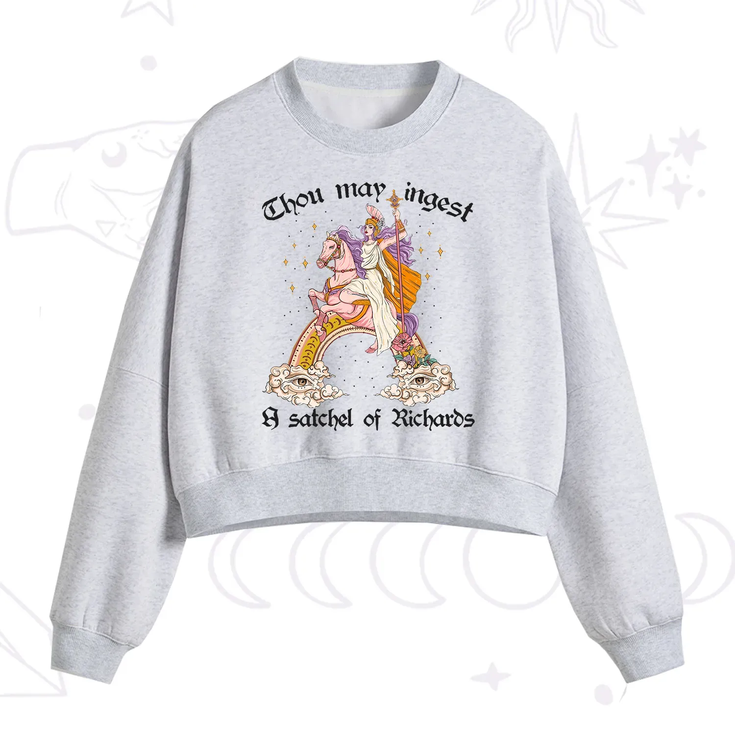 Purplehecate Thou may ingest a satchel of Richards Fleece Cropped Sweatshirt