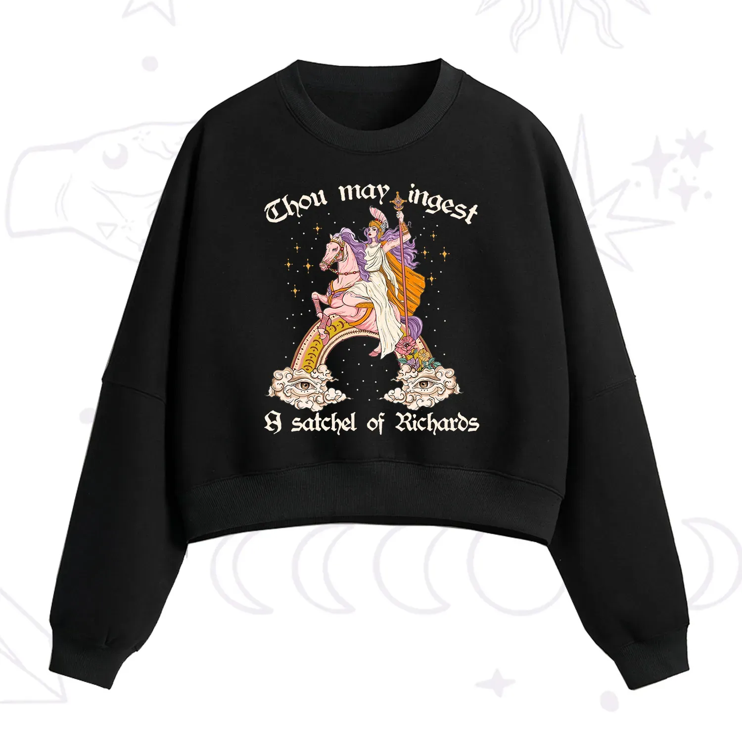 Purplehecate Thou may ingest a satchel of Richards Fleece Cropped Sweatshirt