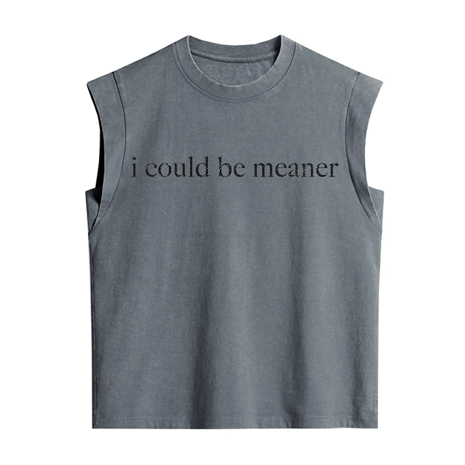 Purplehecate I Could Be Meaner Funny Sarcastic Vintage Washed Tank