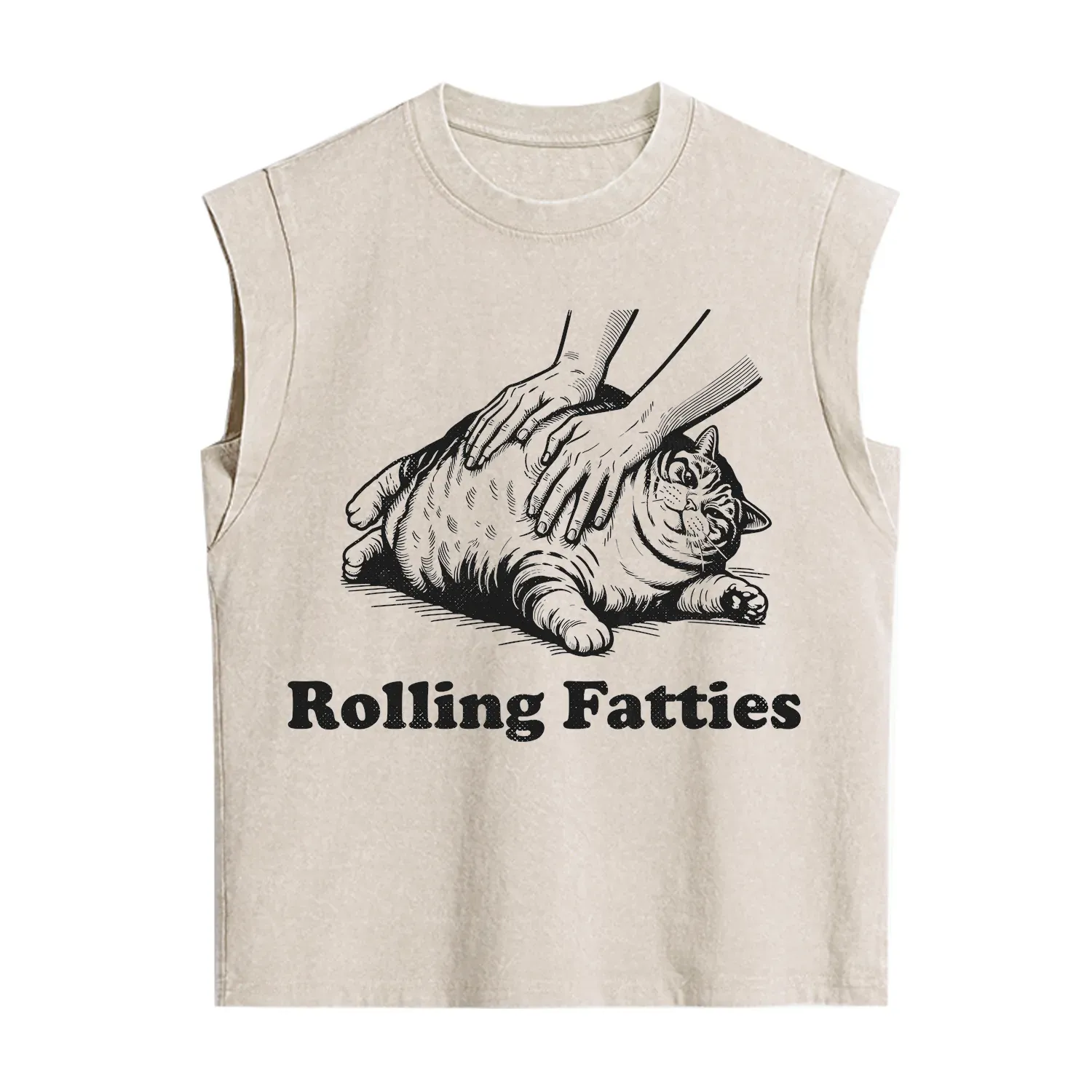Purplehecate Rolling Fatties Cat Vintage Washed Tank