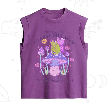 Purplehecate Just a Little Overstimulated Frog Vintage Washed Tank