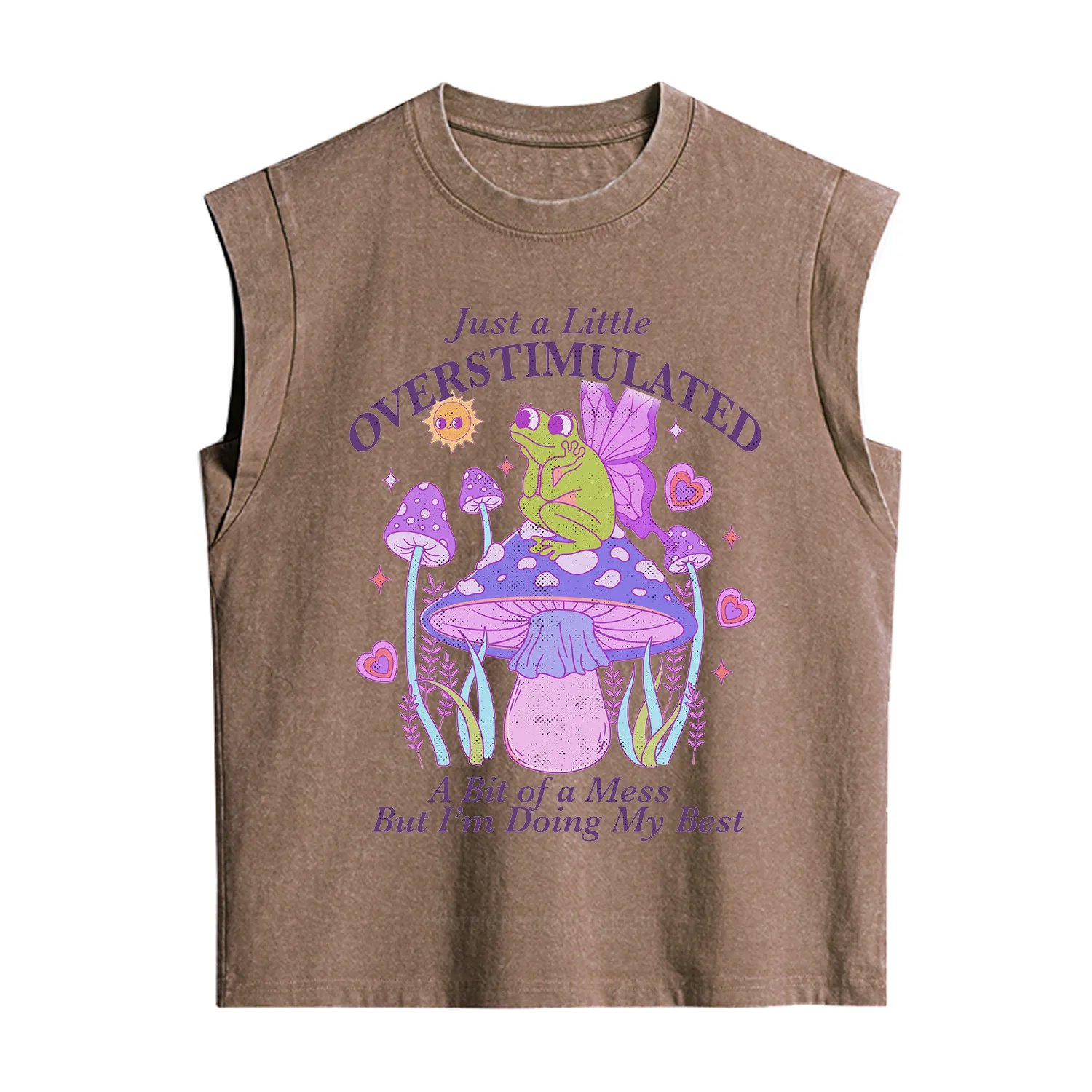Purplehecate Just a Little Overstimulated Frog Vintage Washed Tank
