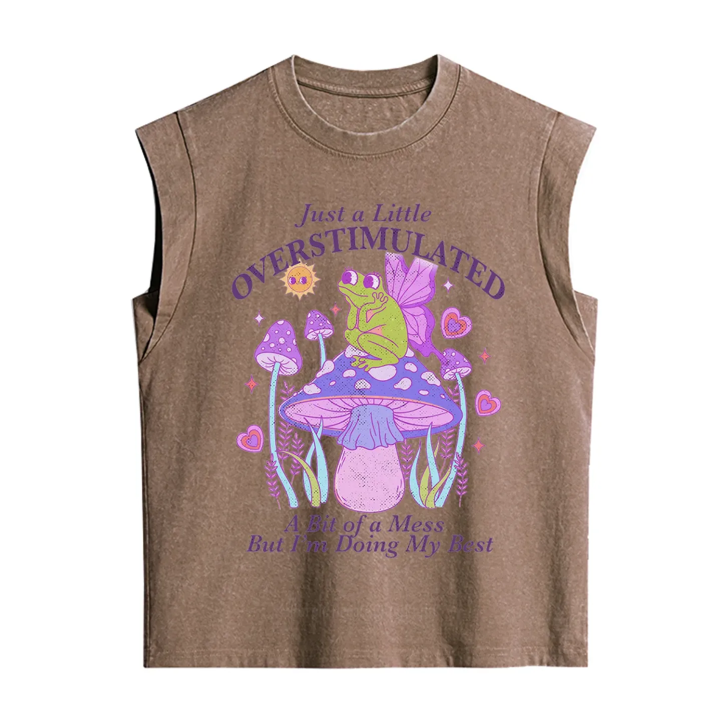 Purplehecate Just a Little Overstimulated Frog Vintage Washed Tank
