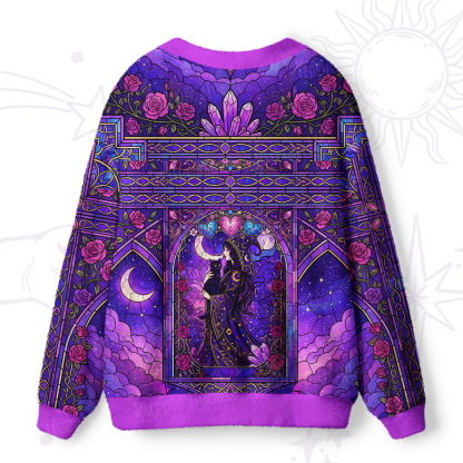 Purplehecate Moonlit Oracle Goddess Ugly Cardigan Sweaters