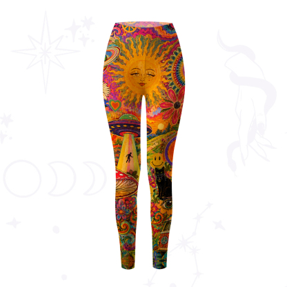 Purplehecate Psychedelic Sun Alien Trip Yoga Pants