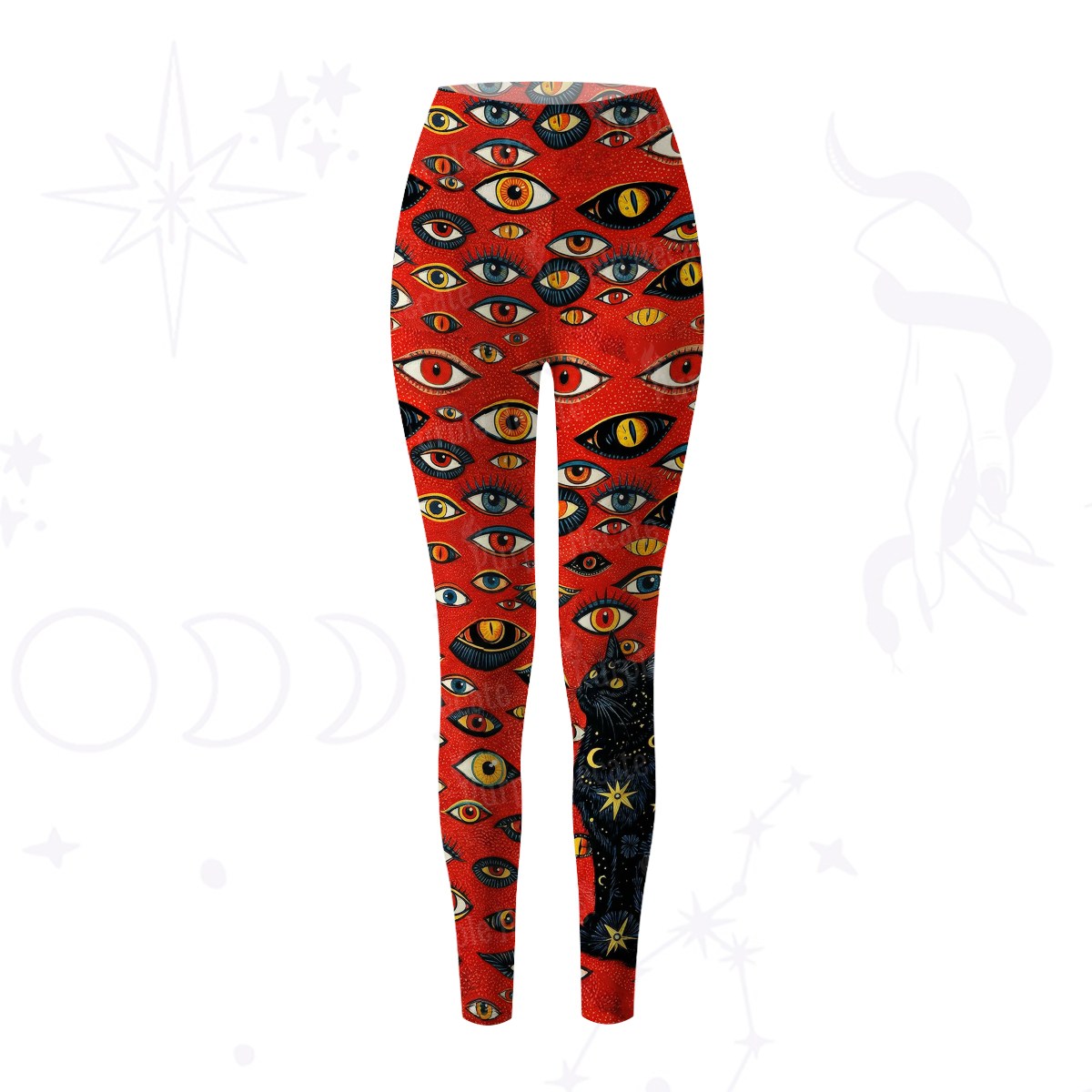 Purplehecate Cosmic Watcher Cat Yoga Pants