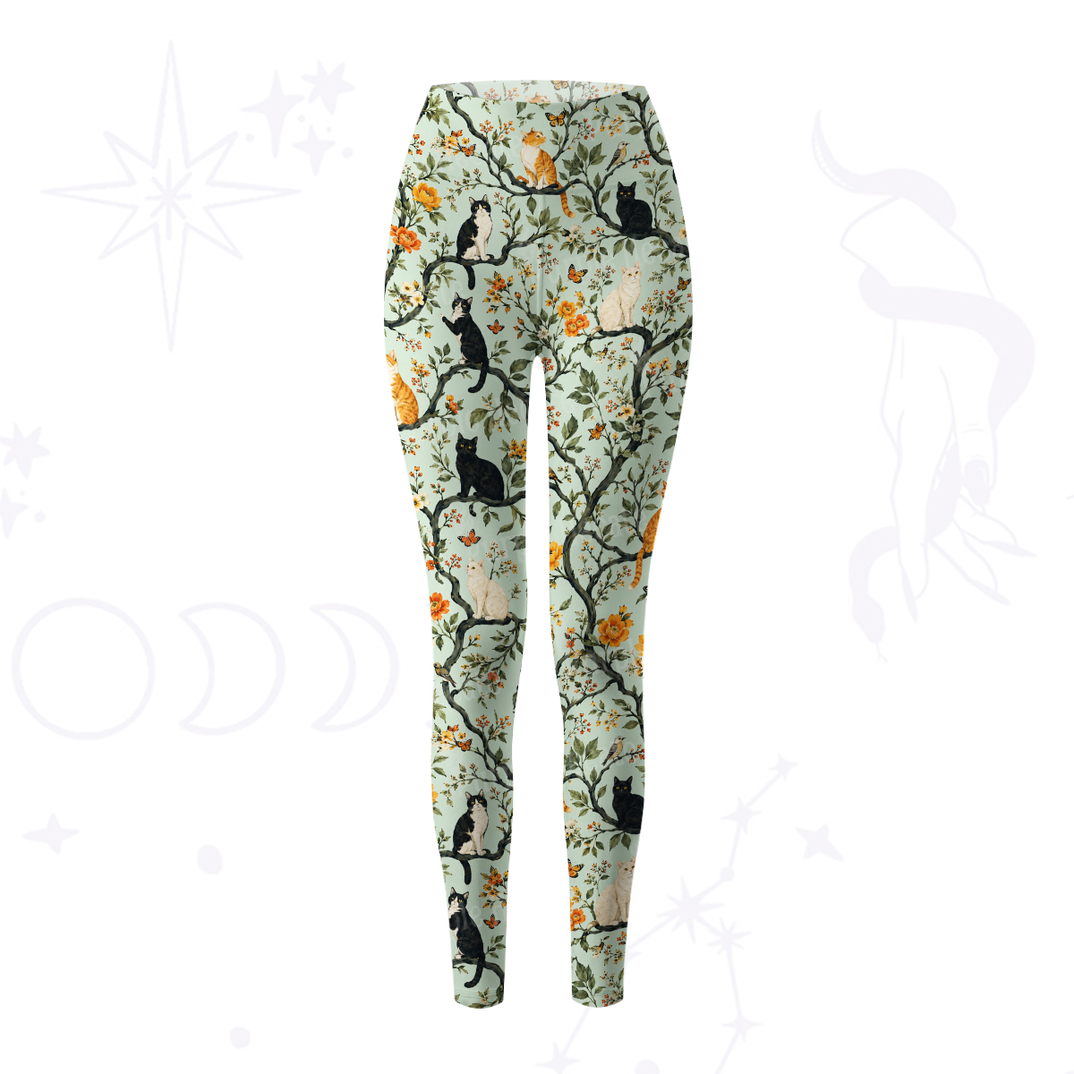 Purplehecate Enchanted Cat Grove Yoga Pants