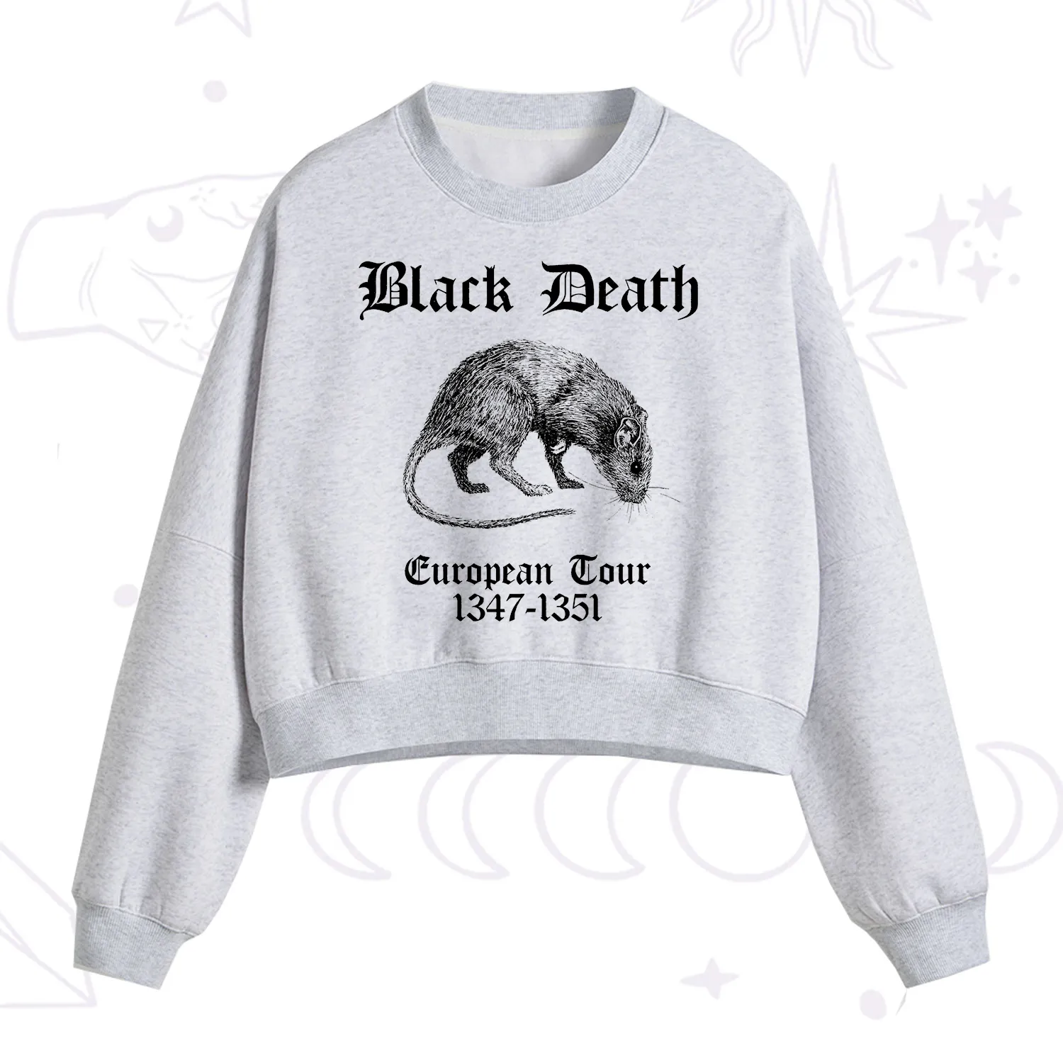 Purplehecate Black Death European Tour Fleece Cropped Sweatshirt