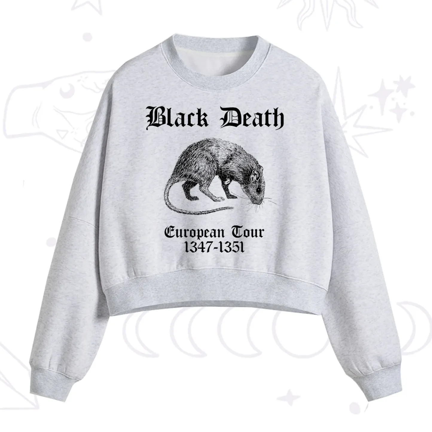 Purplehecate Black Death European Tour Fleece Cropped Sweatshirt