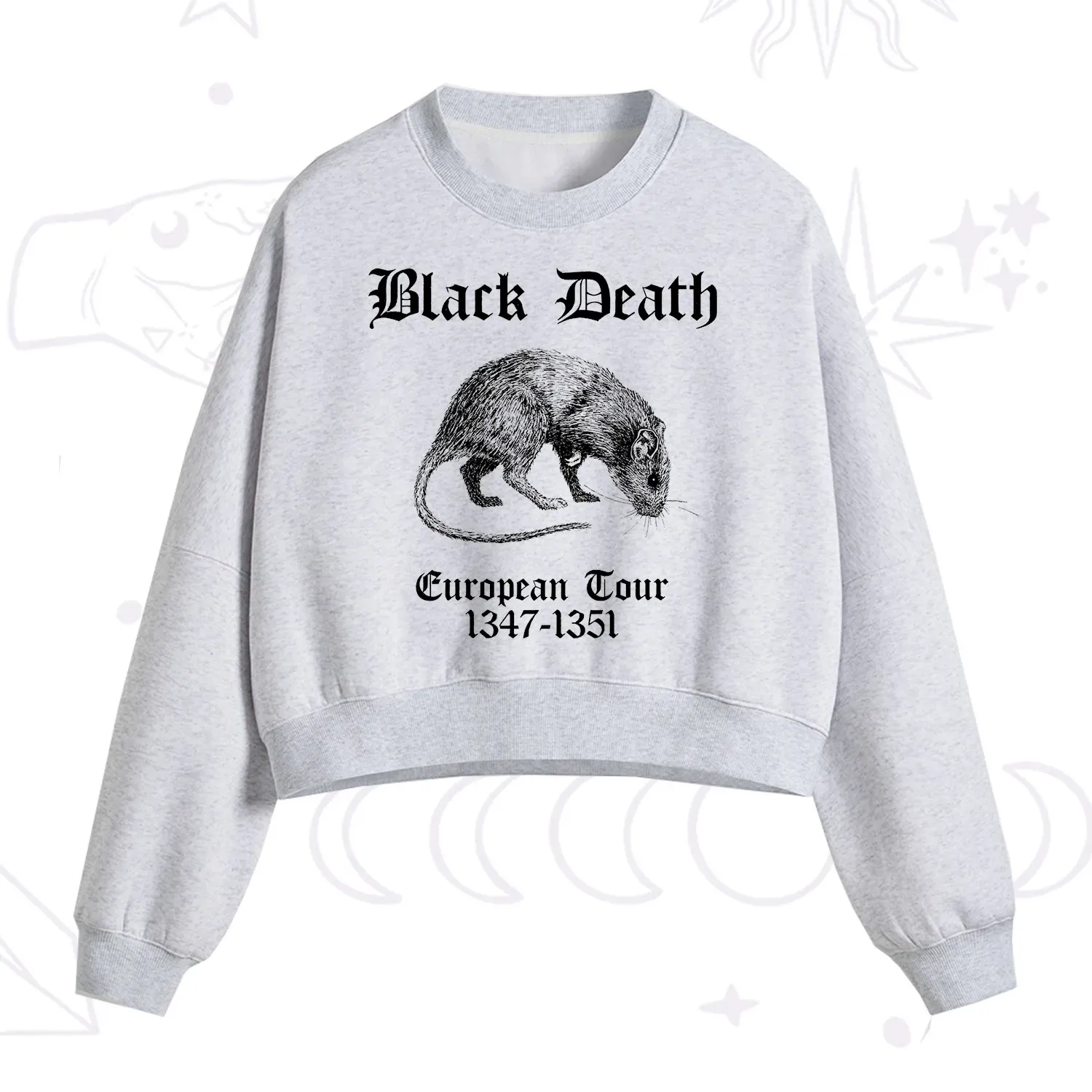 Purplehecate Black Death European Tour Fleece Cropped Sweatshirt