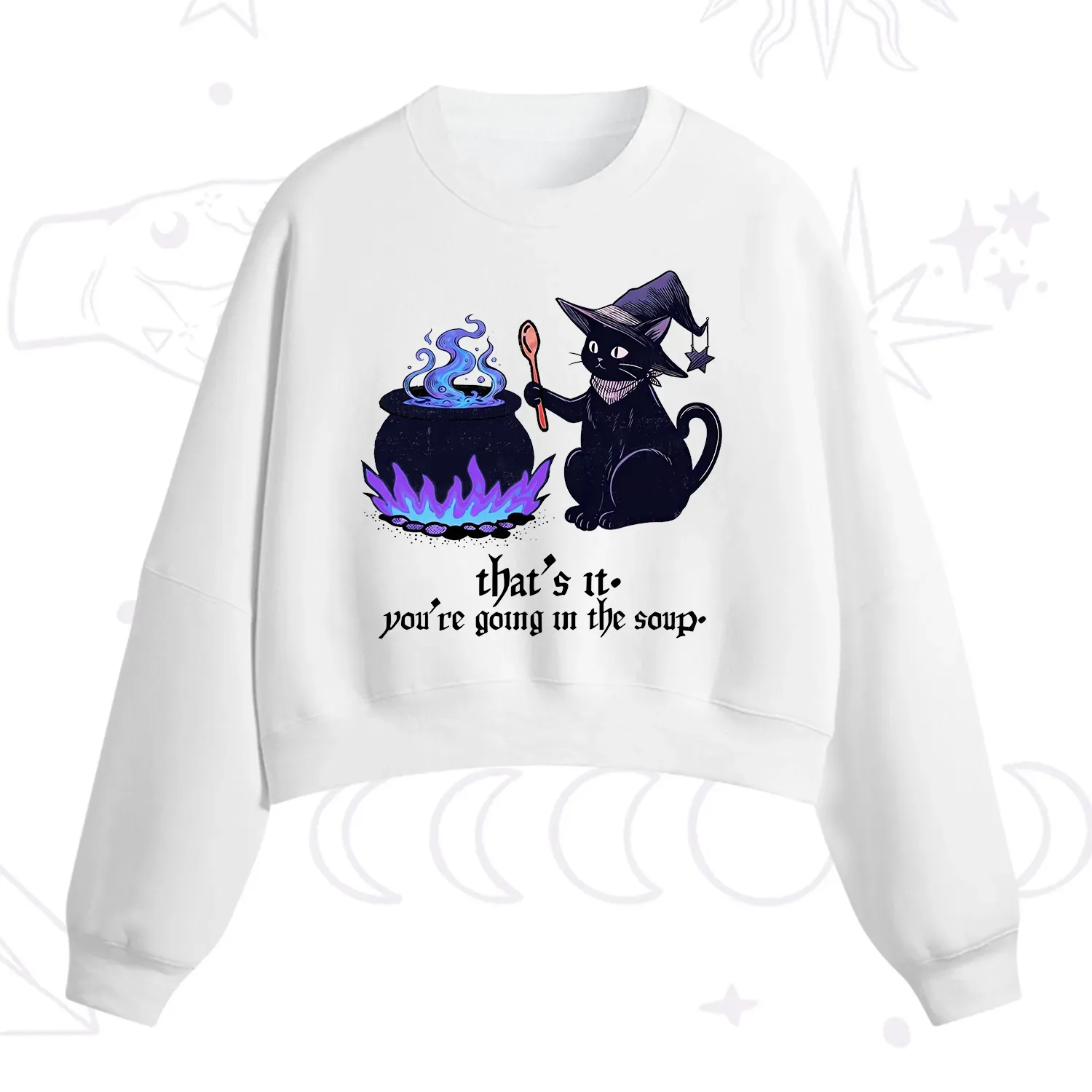 Purplehecate That's It You're Going In The Soup Fleece Cropped Sweatshirt
