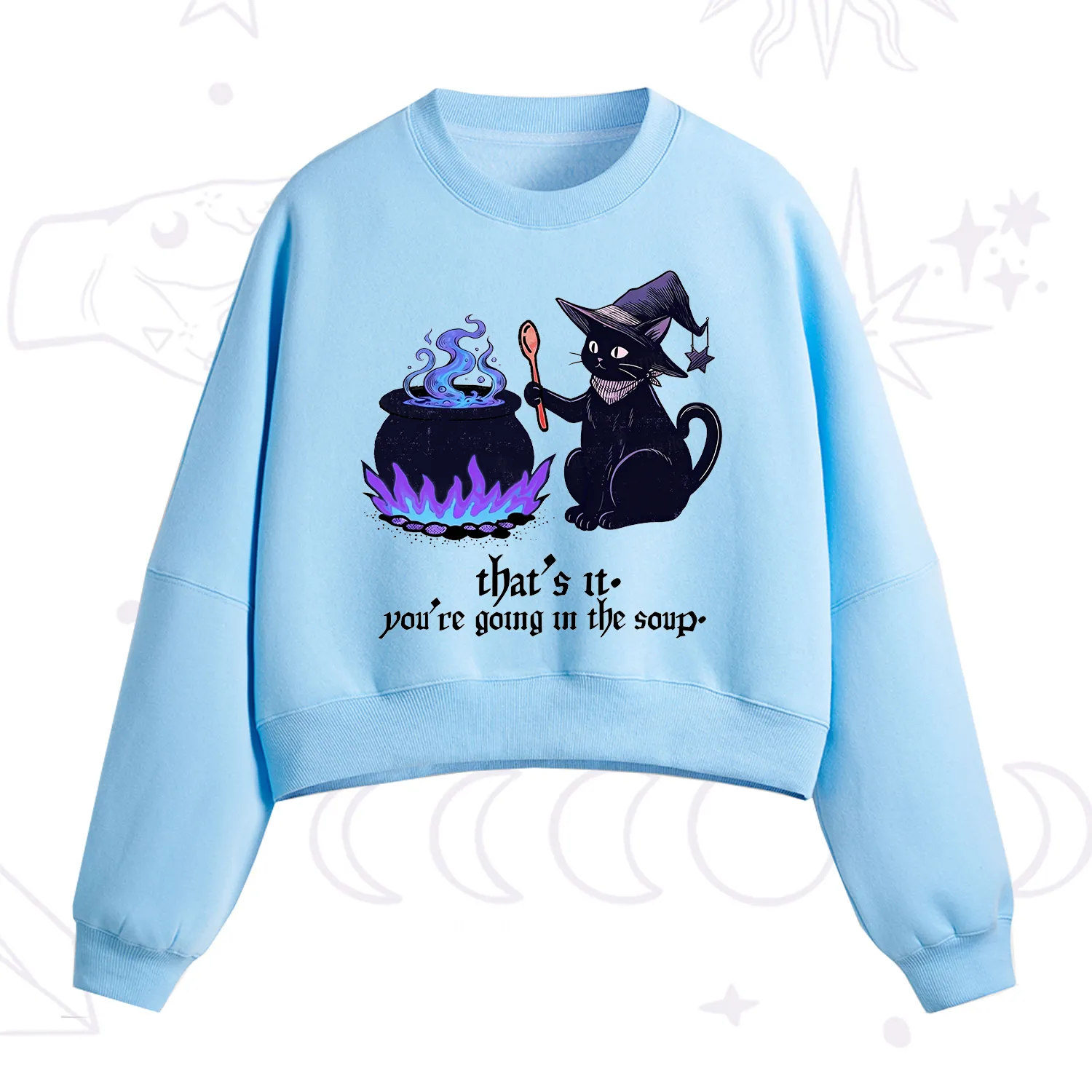 Purplehecate That's It You're Going In The Soup Fleece Cropped Sweatshirt