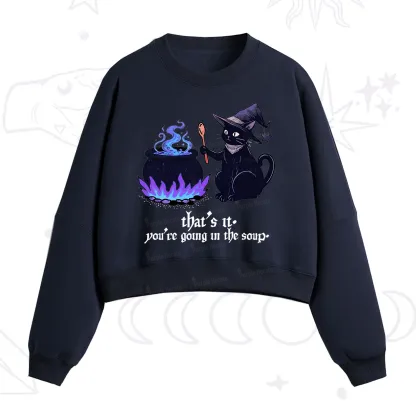 Purplehecate That's It You're Going In The Soup Fleece Cropped Sweatshirt