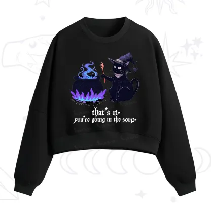 Purplehecate That's It You're Going In The Soup Fleece Cropped Sweatshirt