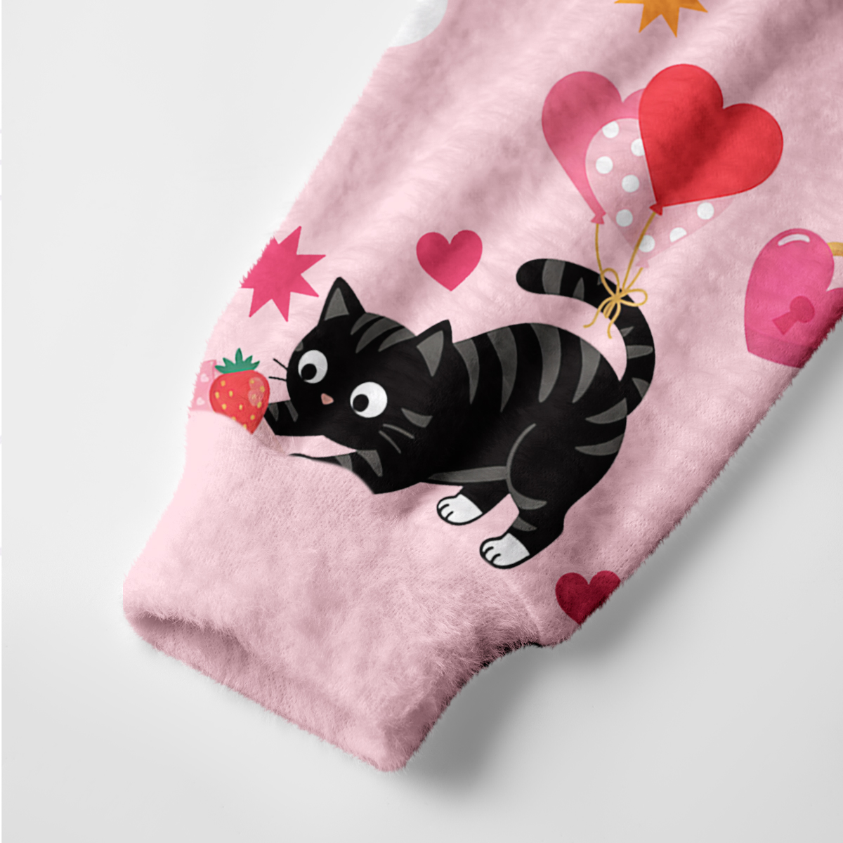 Purplehecate Pink Love Spell Black Cat Ugly Cardigan Sweaters