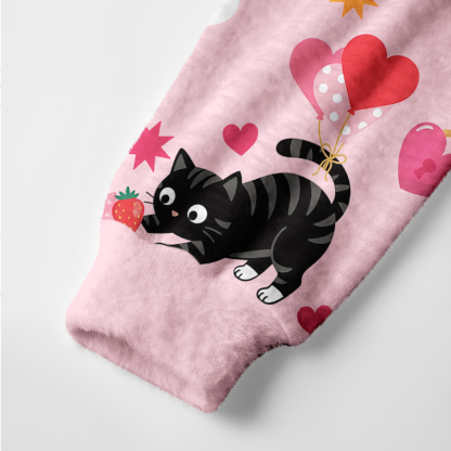 Purplehecate Pink Love Spell Black Cat Ugly Cardigan Sweaters