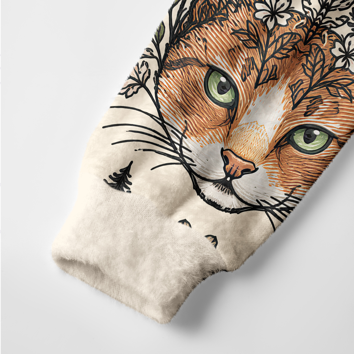 Purplehecate Enchanted Forest Cat Faces Ugly Cardigan Sweaters