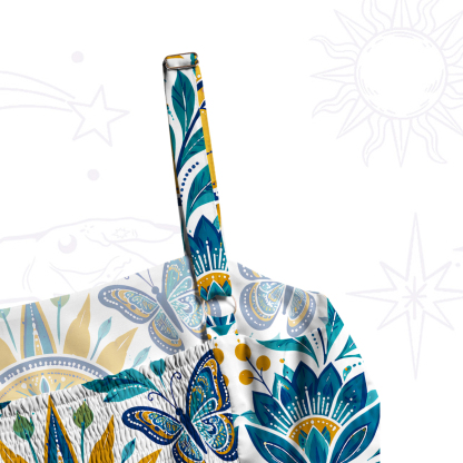 Purplehecate Sun Crowned Enchanted Peacock Wide Straps Maxi Dress