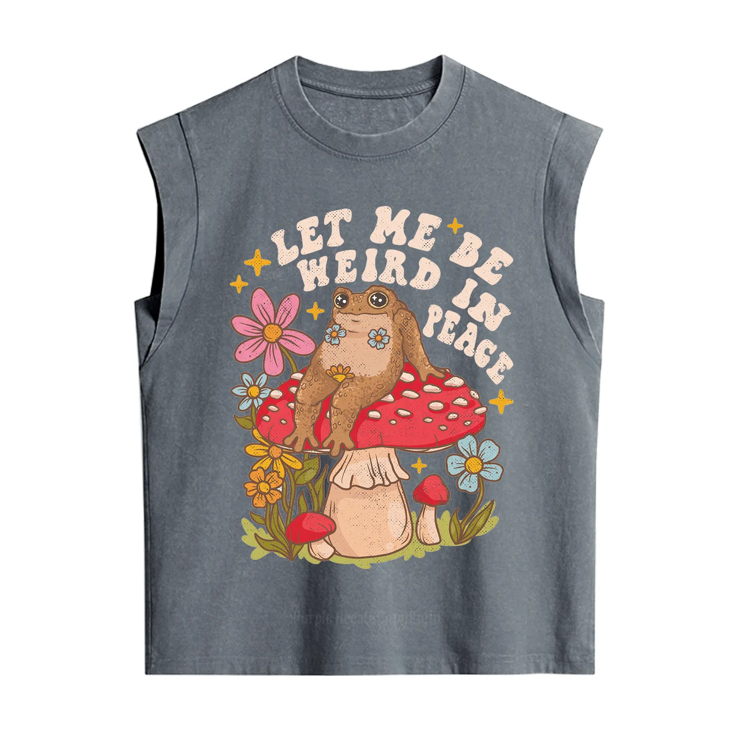 Purplehecate Let Me Be Weird In Peace Toad Vintage Washed Tank