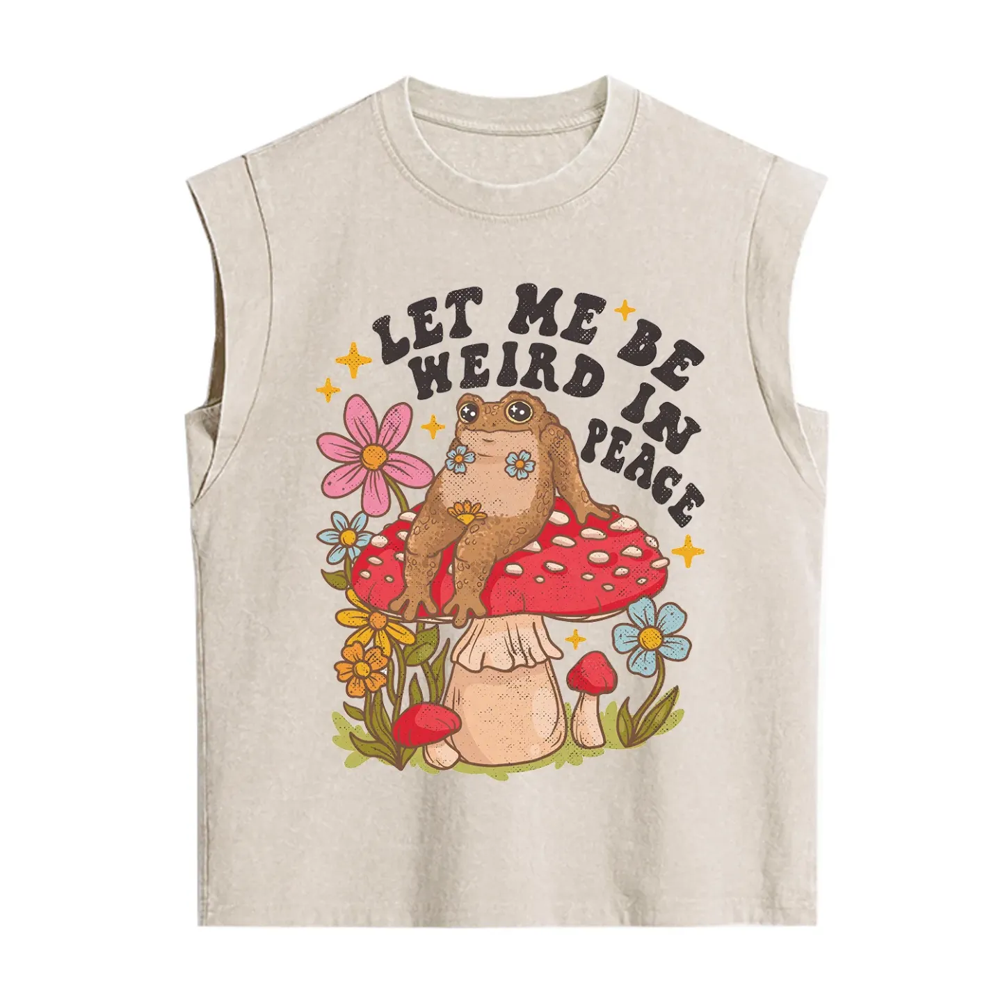 Purplehecate Let Me Be Weird In Peace Toad Vintage Washed Tank