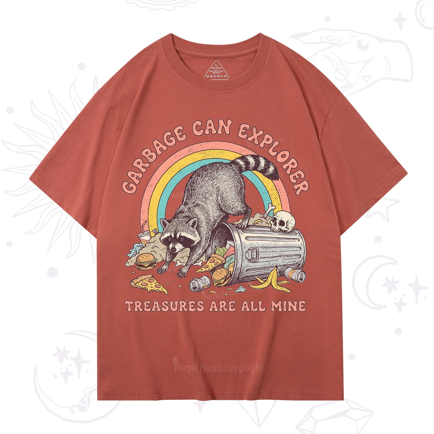 Purplehecate Garbage Can Explorer Raccoon T-Shirt