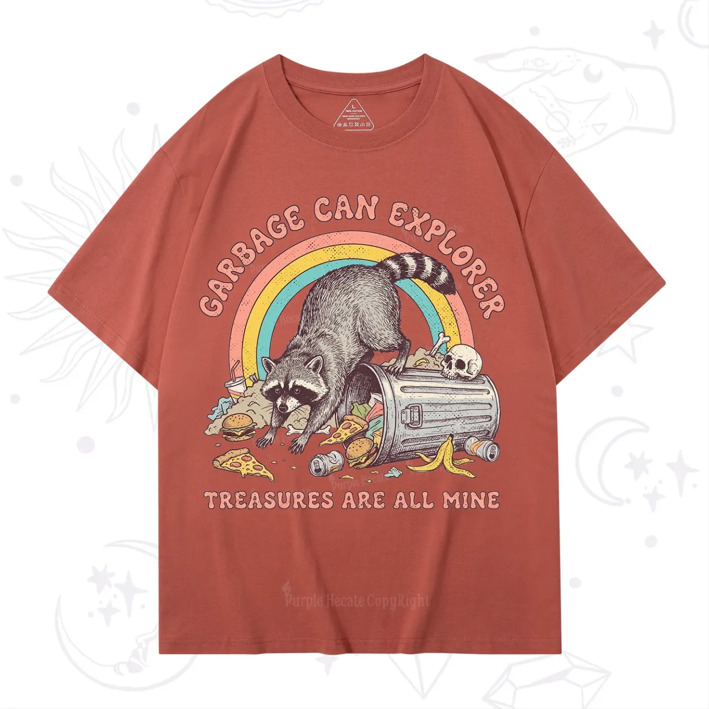 Purplehecate Garbage Can Explorer Raccoon T-Shirt