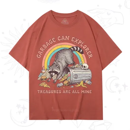 Purplehecate Garbage Can Explorer Raccoon T-Shirt