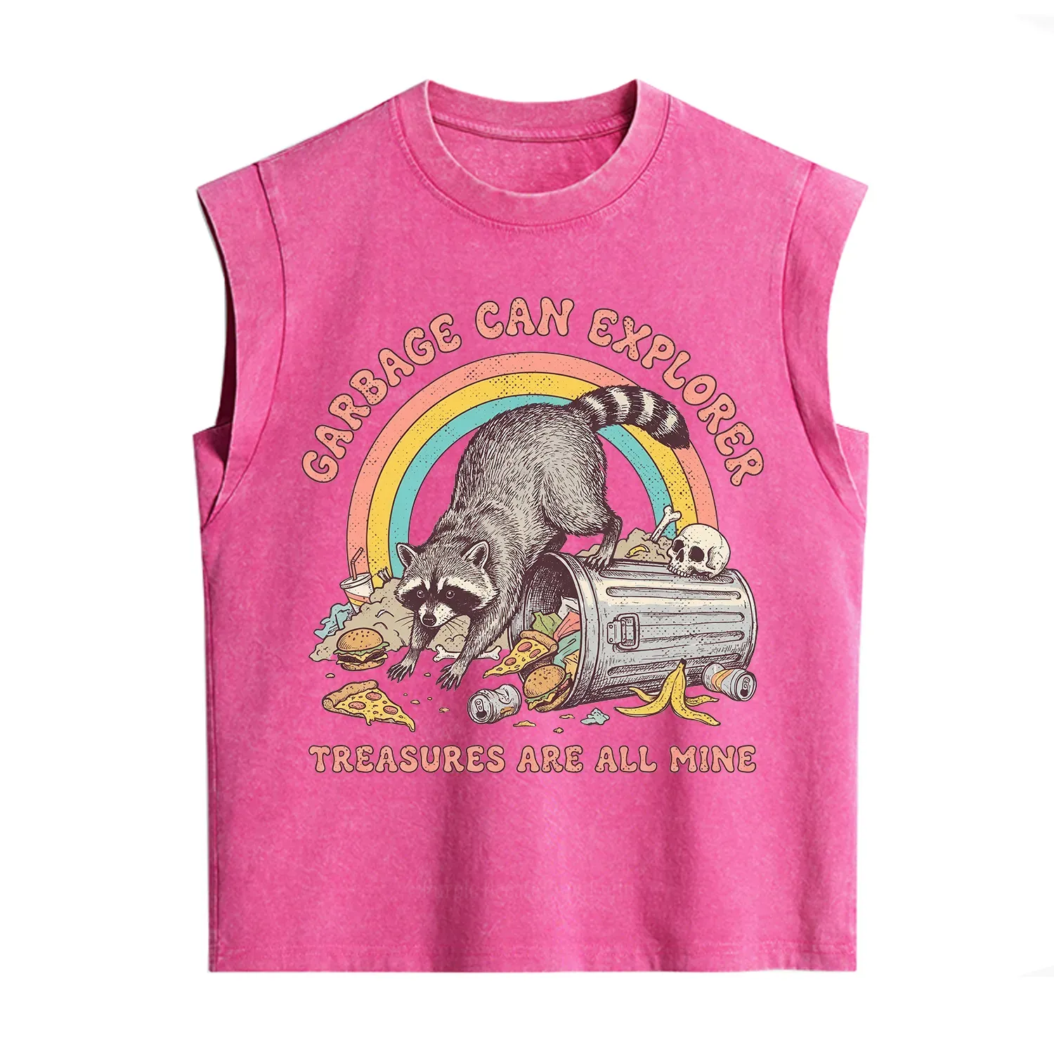 Purplehecate Garbage Can Explorer Raccoon Vintage Washed Tank