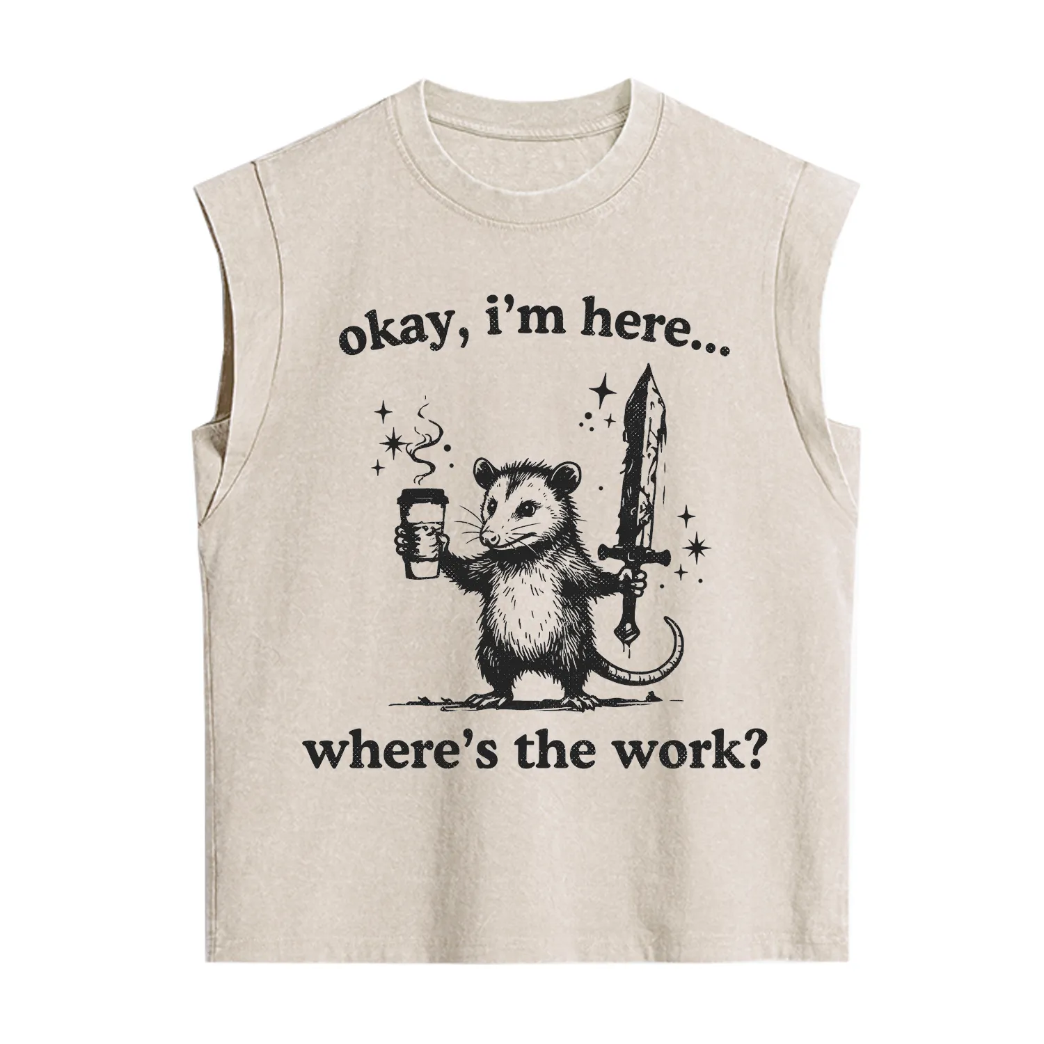 Purplehecate Okay I'm Here Where's The Work Vintage Washed Tank