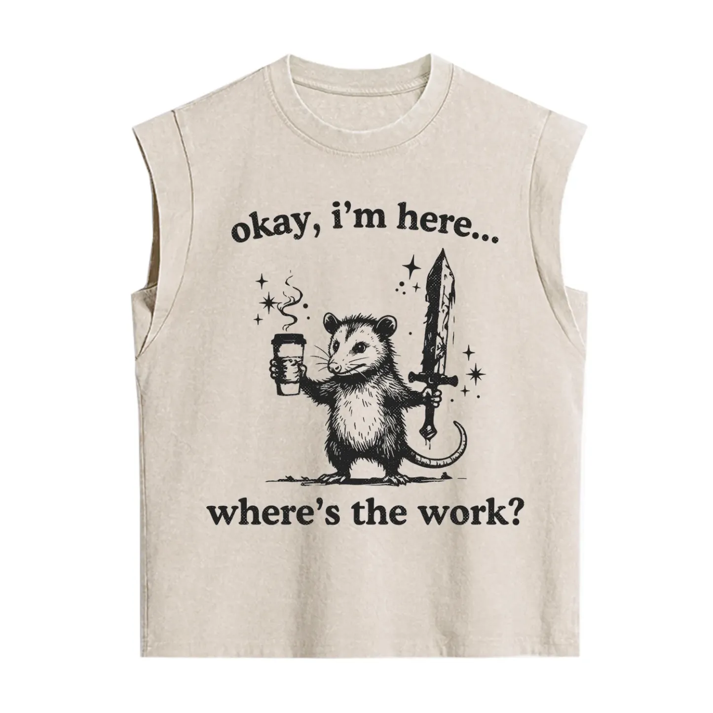 Purplehecate Okay I'm Here Where's The Work Vintage Washed Tank