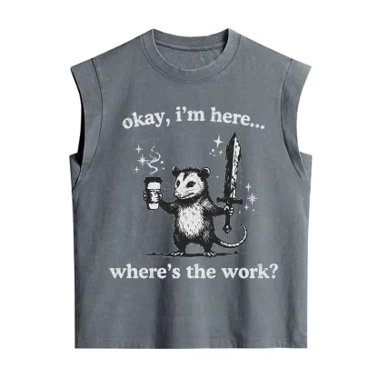Purplehecate Okay I'm Here Where's The Work Vintage Washed Tank