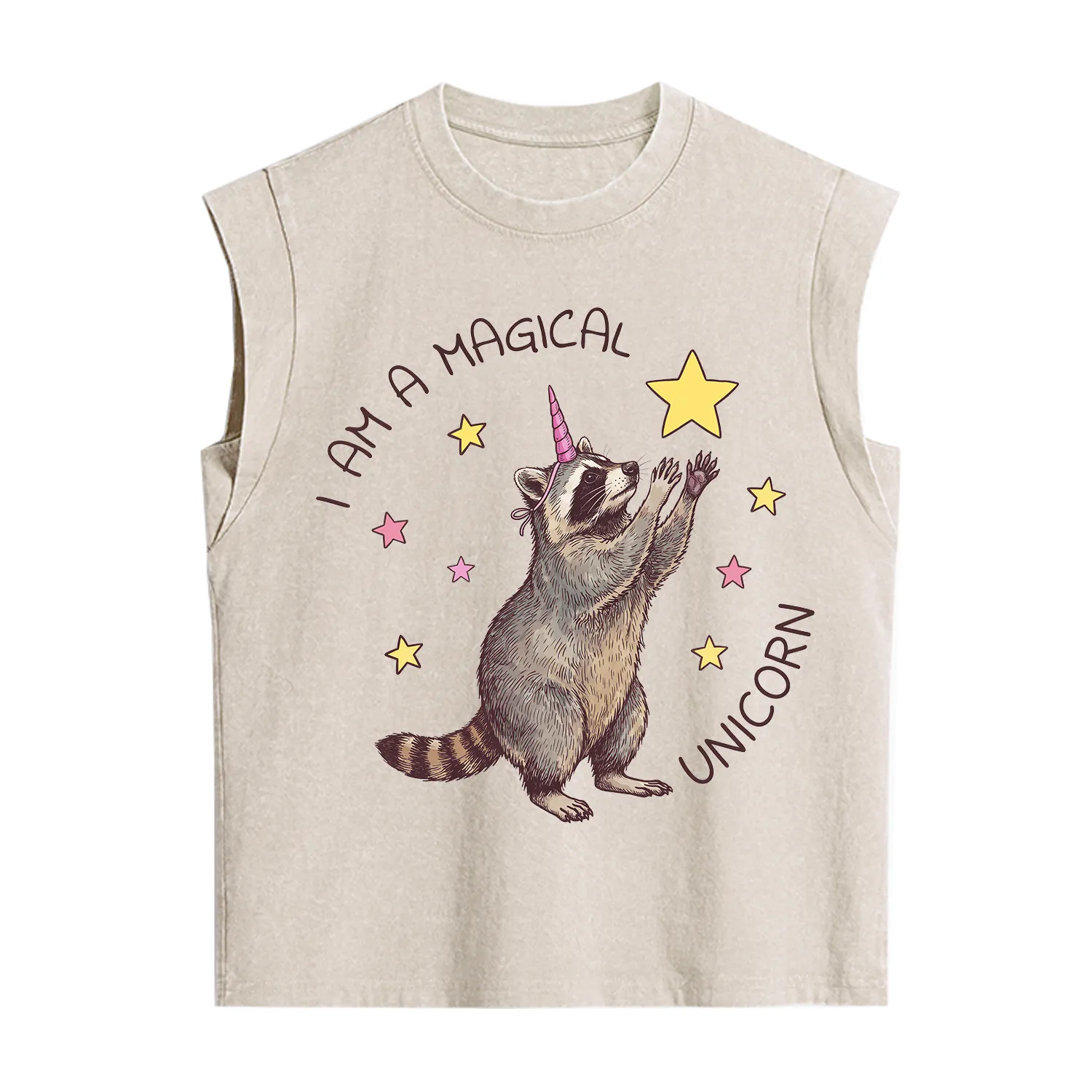 Purplehecate I Am A Magical Unicorn Raccoon Vintage Washed Tank