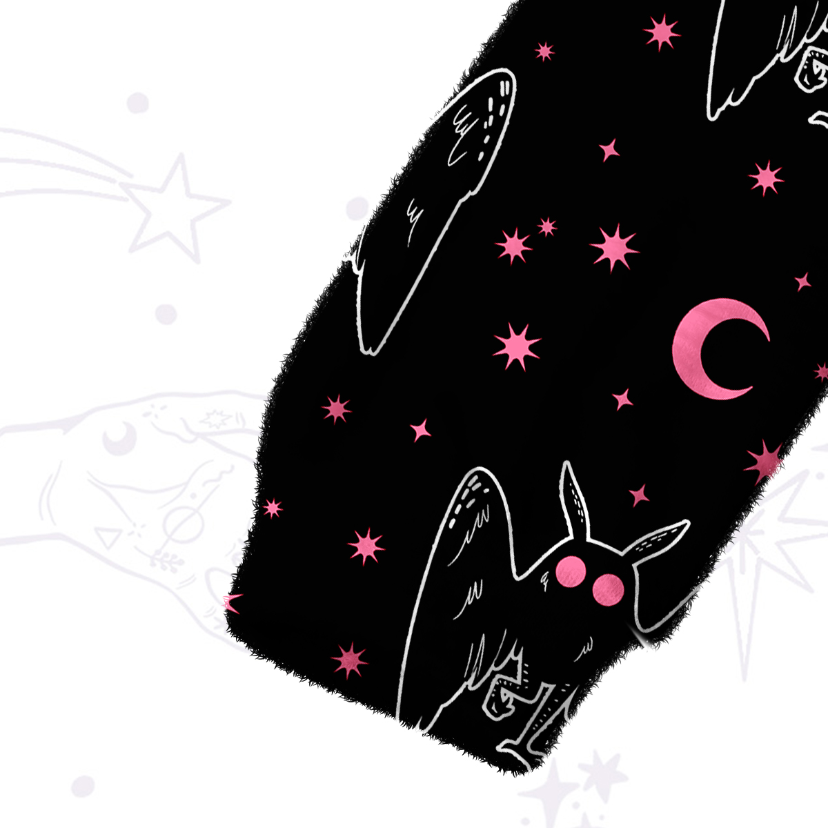 Purplehecate Witchy Mothman Night Fuzzy Crewneck Sweater