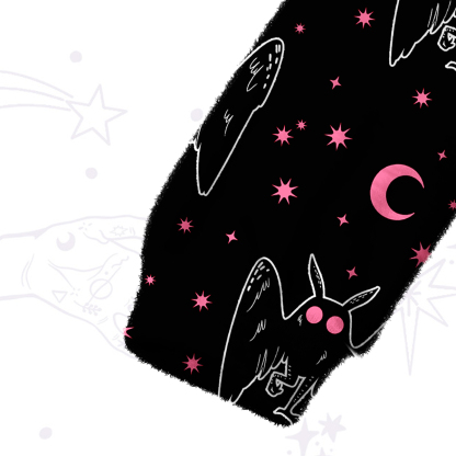 Purplehecate Witchy Mothman Night Fuzzy Crewneck Sweater