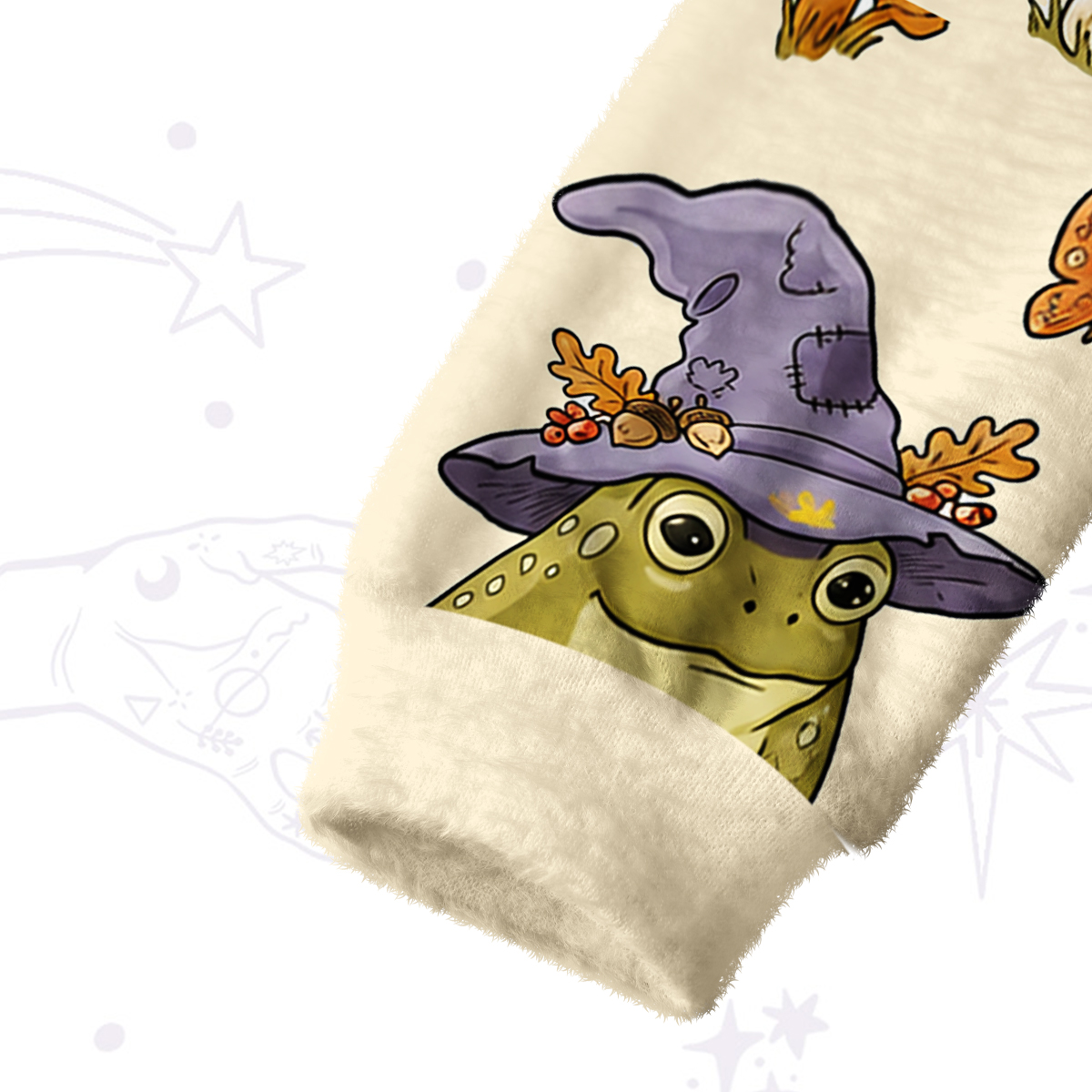 Purplehecate Wizard Frog Fuzzy Crewneck Sweater