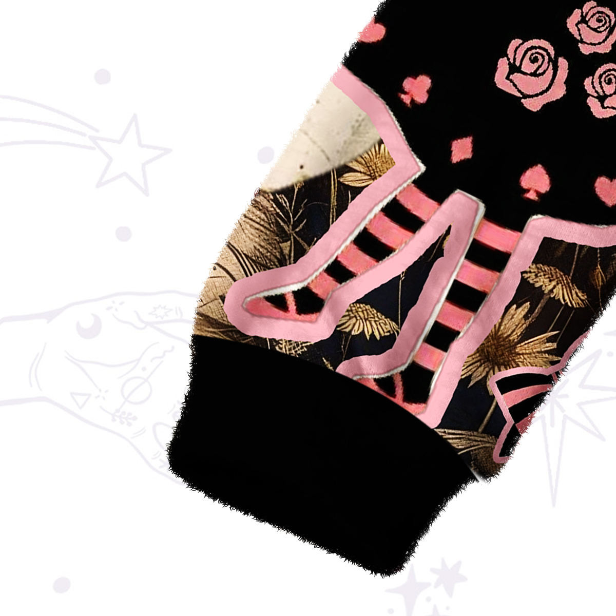 Purplehecate Wonderland Alice's Tea Party Fuzzy Crewneck Sweater