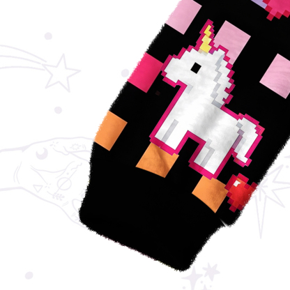 Purplehecate Rainbow Unicorn Skeleton Fuzzy Crewneck Sweater