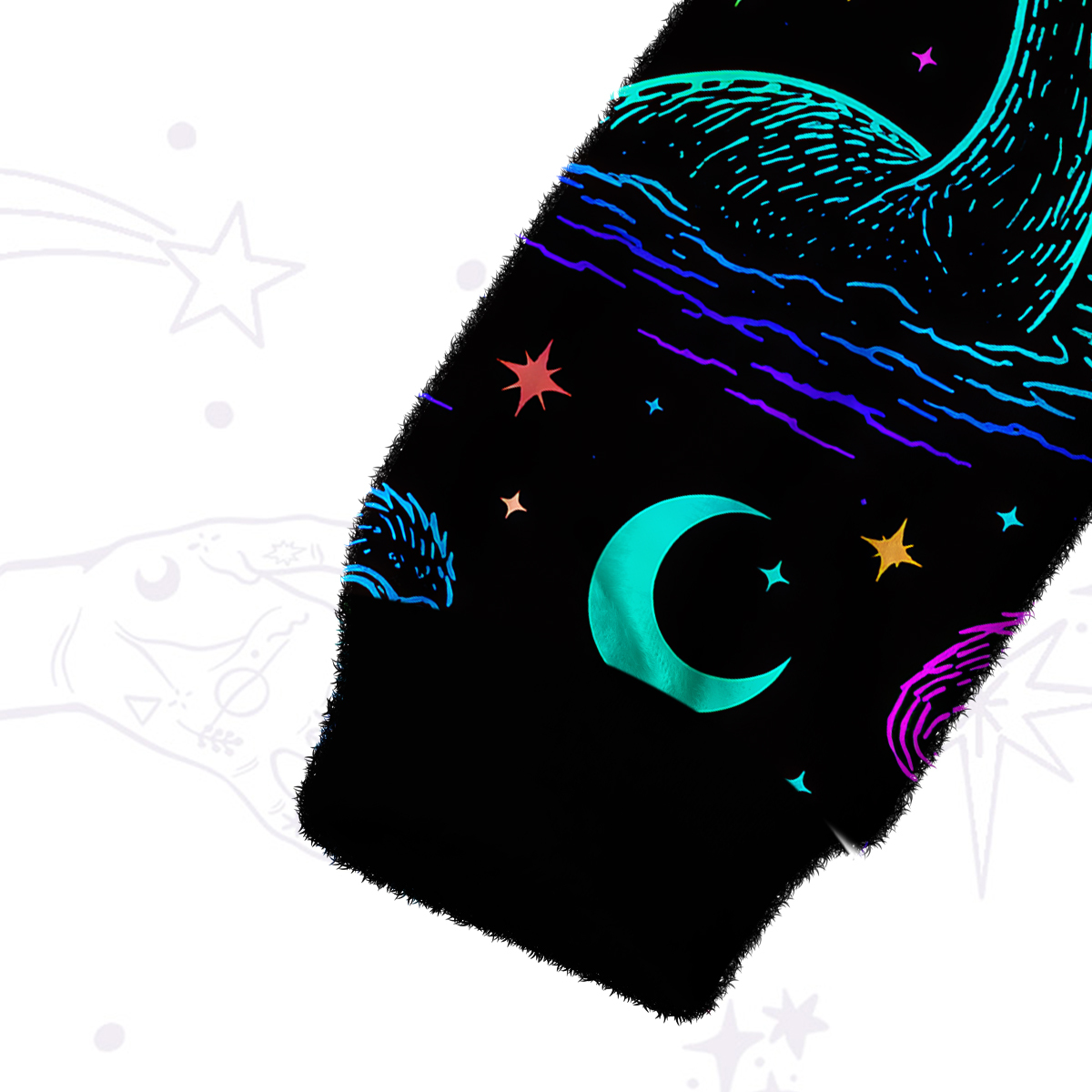 Purplehecate Neon Cryptid Creatures Fuzzy Crewneck Sweater