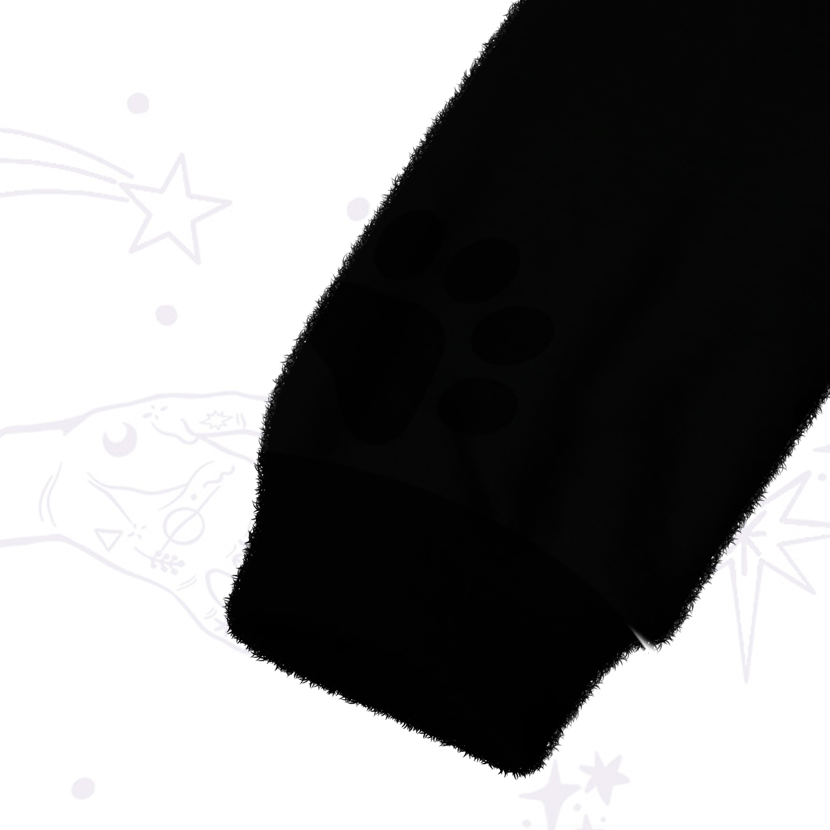 Purplehecate Peekaboo Black Cat Paw Fuzzy Crewneck Sweater