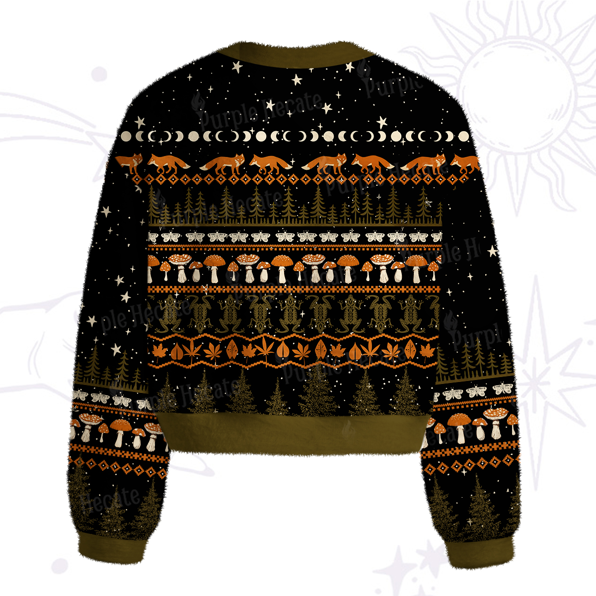 Purplehecate Mystic Woods Fuzzy Crewneck Sweater