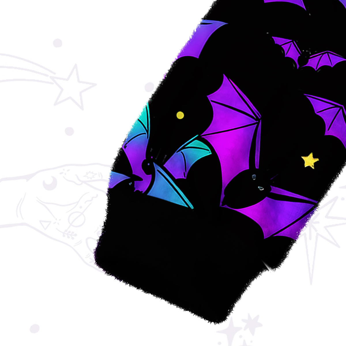 Purplehecate Rainbow Bat Fuzzy Crewneck Sweater