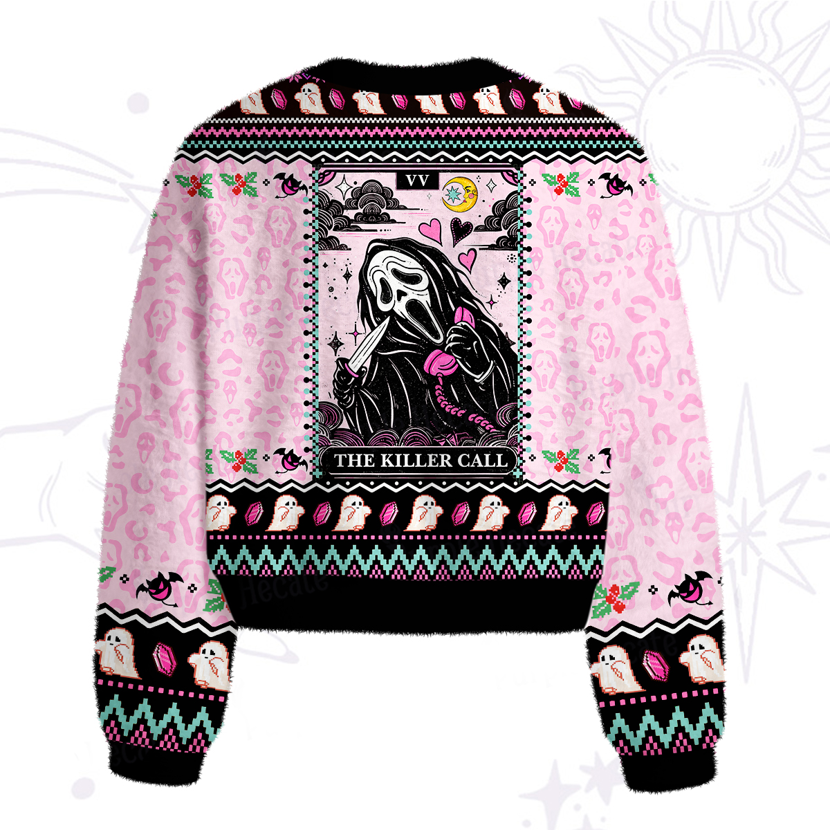 Purplehecate The Killer Call Fuzzy Crewneck Sweater