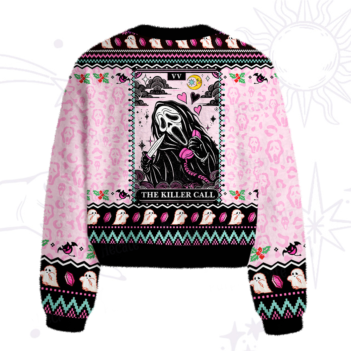Purplehecate The Killer Call Fuzzy Crewneck Sweater