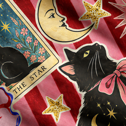 Purplehecate Cat Tarot Ugly Cardigan Sweaters