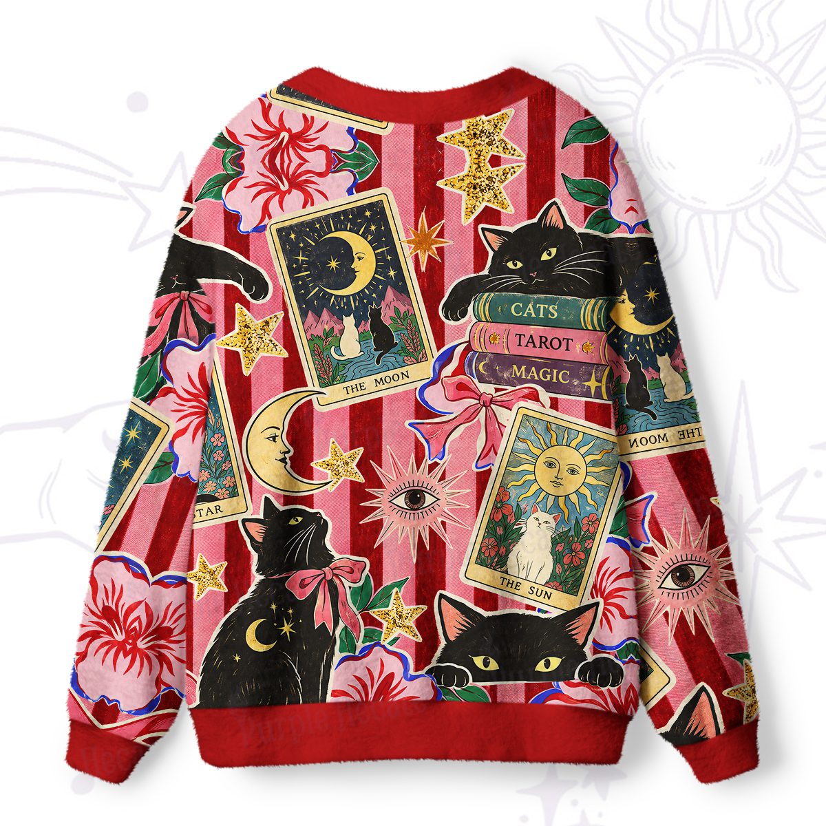 Purplehecate Cat Tarot Ugly Cardigan Sweaters